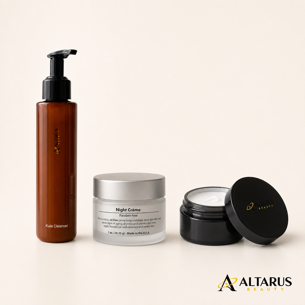 Night Renew Routine Kit by Altarus Beauty with brand logo